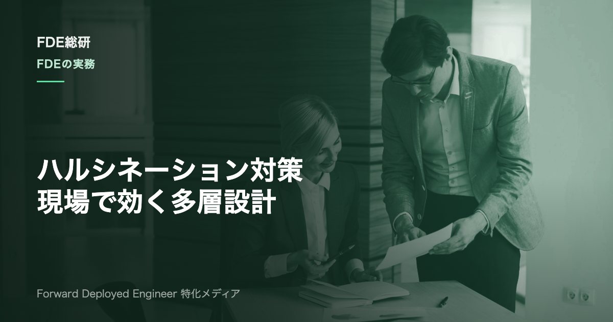 ハルシネーション対策とは？FDEが現場で使う生成AIの誤回答を減らす設計手順